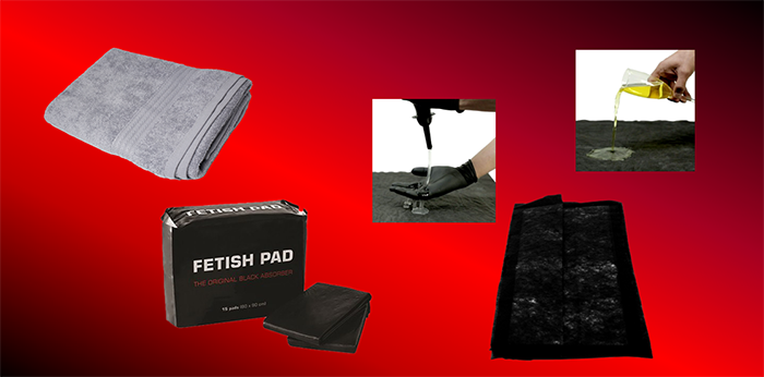 Ensemble de serviette et de protections absorbantes noires utilisées pour protéger les surfaces lors de la pratique du fist.