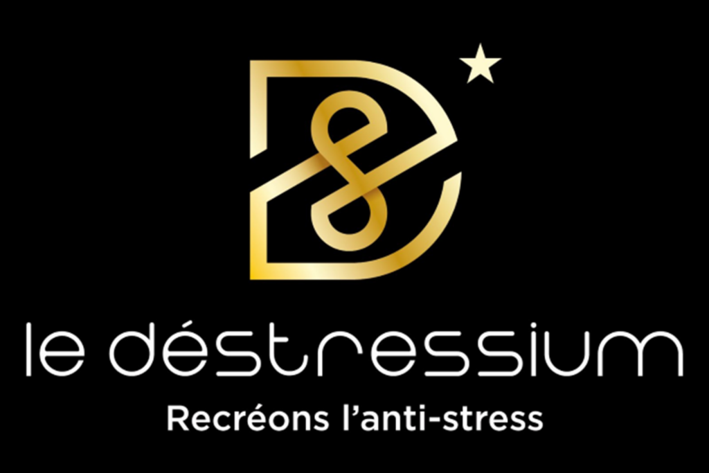 Logo du Sauna Le Destréssium à Perpignan, avec le slogan "Recréons l'anti-stress